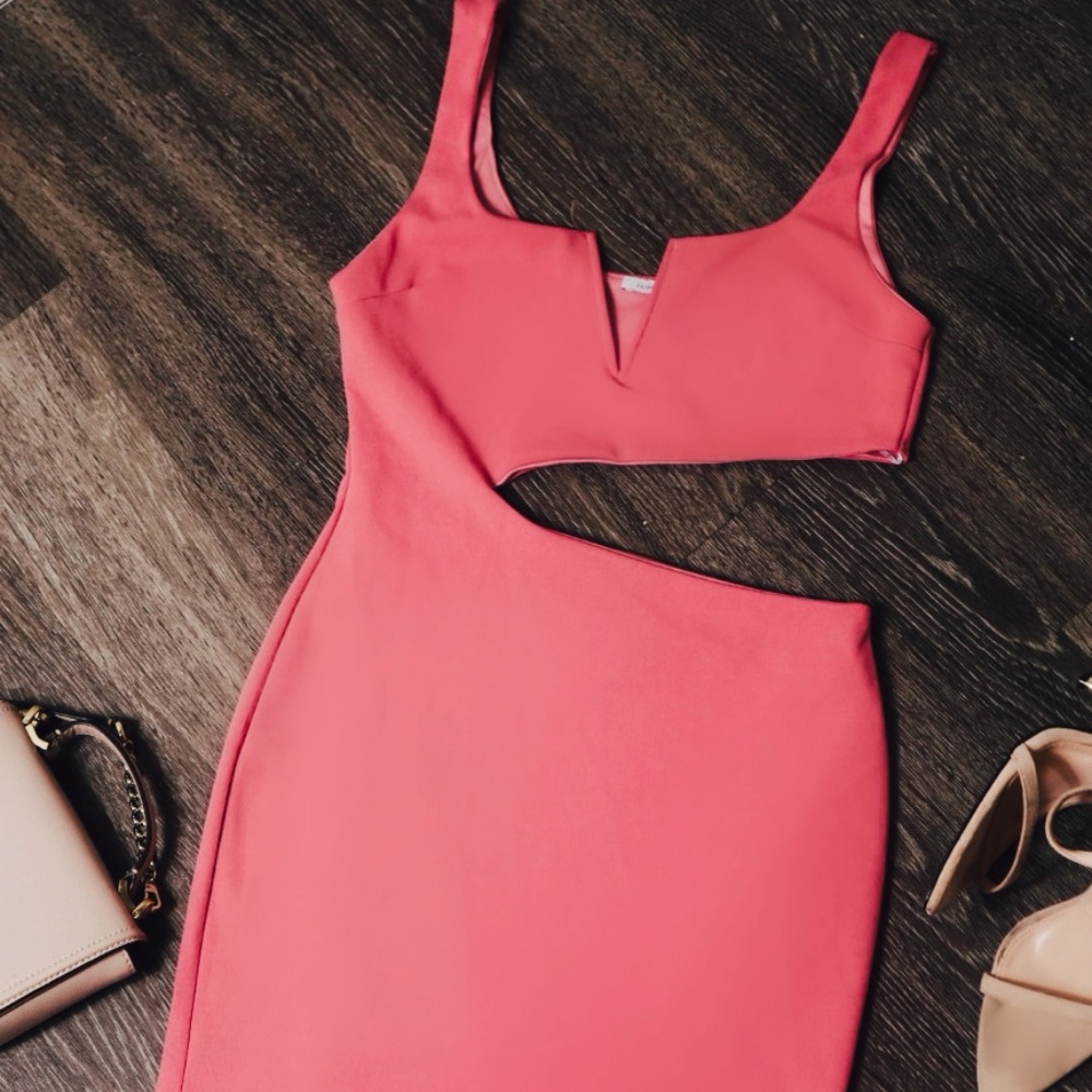 Fashion Nova Sleeveless Cutout Pink Mini Dress